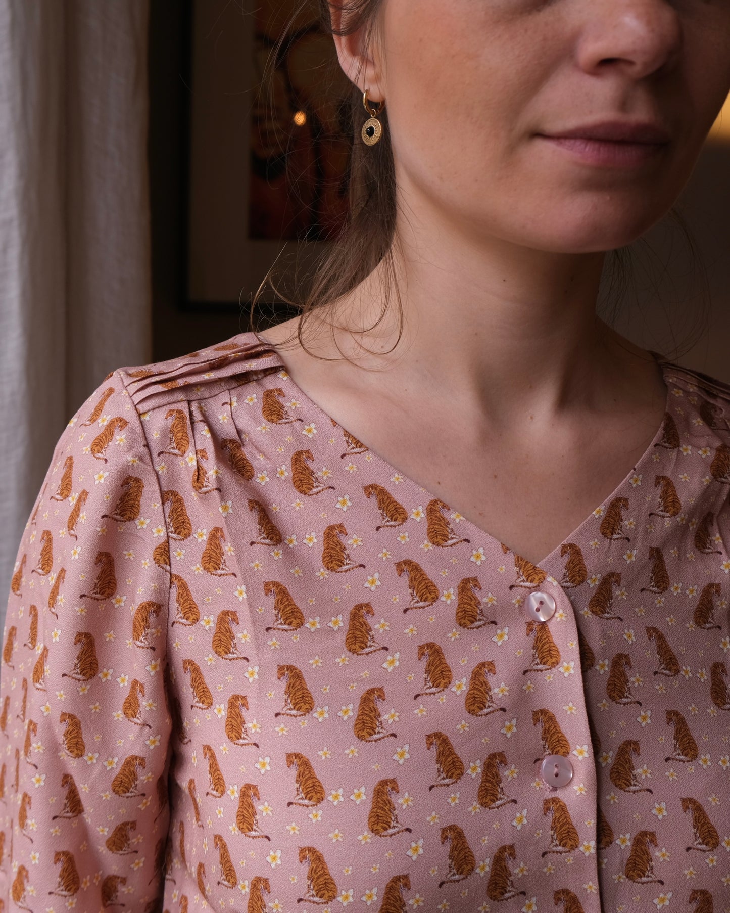 Top Vilma tigré rose