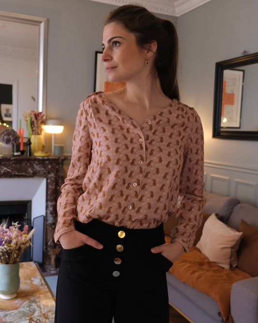 Top Vilma tigré rose