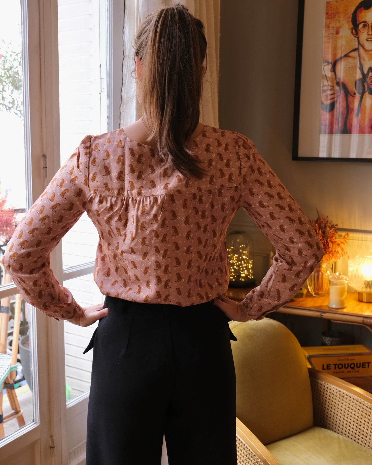 Top Vilma tigré rose