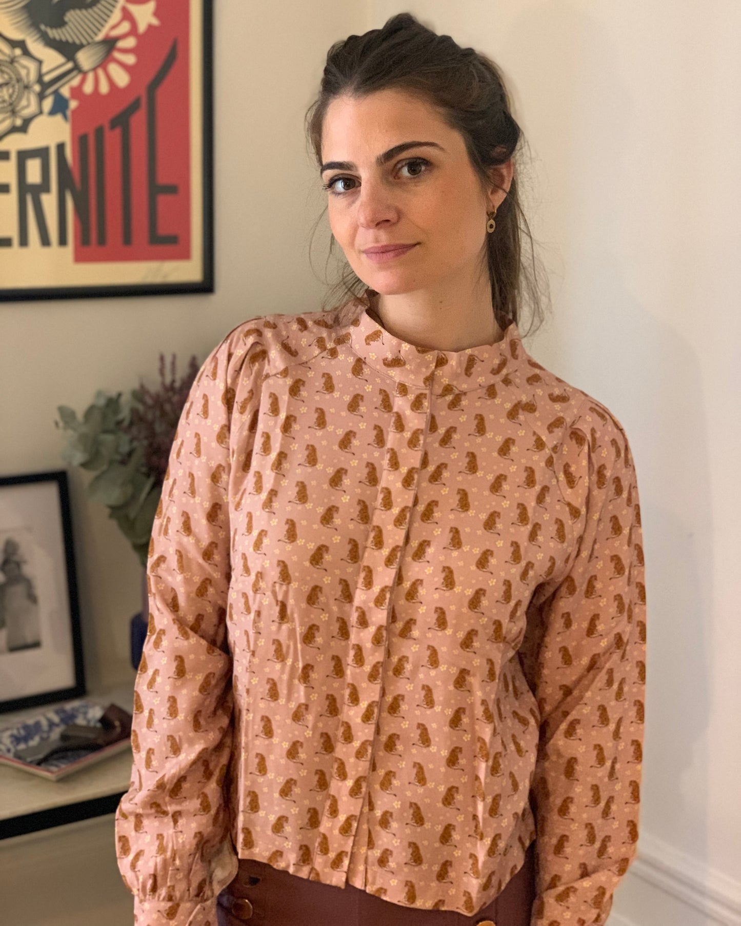 Top Valda tigre rose