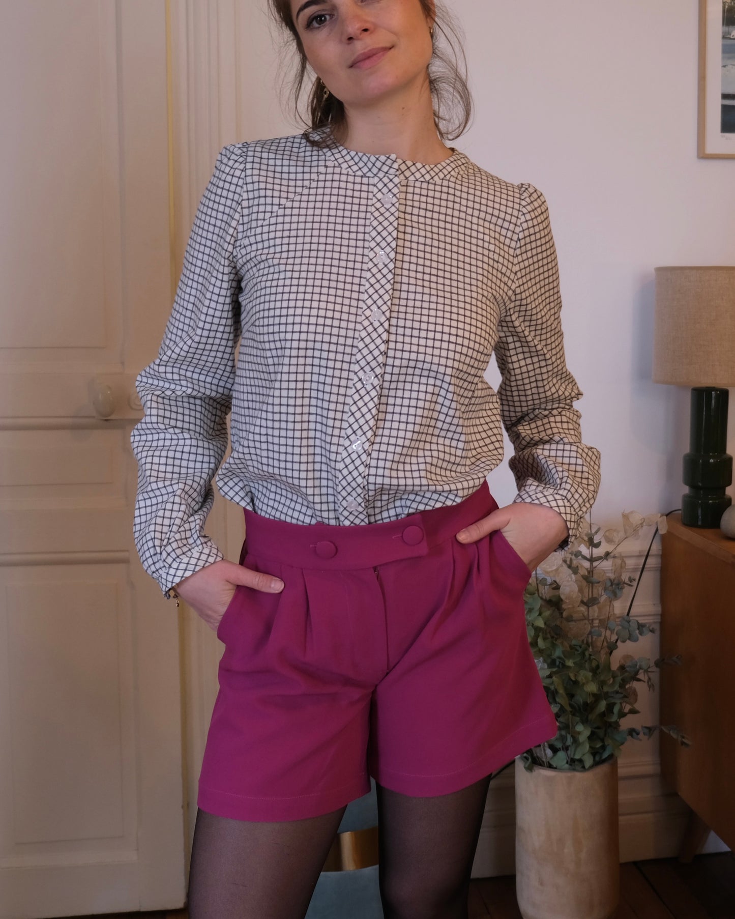 Short rose fushia mi saison girlie casual chic agréable mi-long