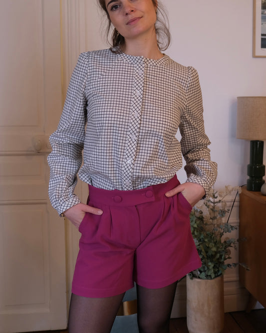 Short rose fushia mi saison girlie casual chic agréable mi-long