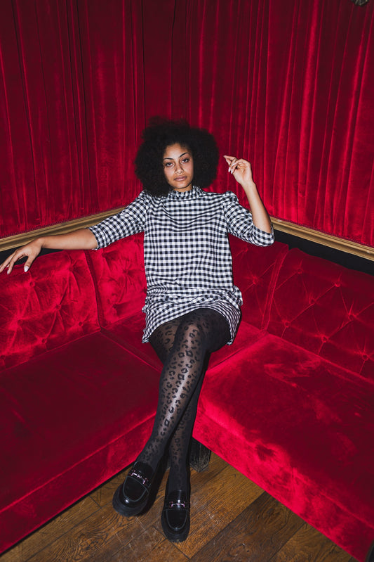 Robe Ria à carreaux Noir et Blanc