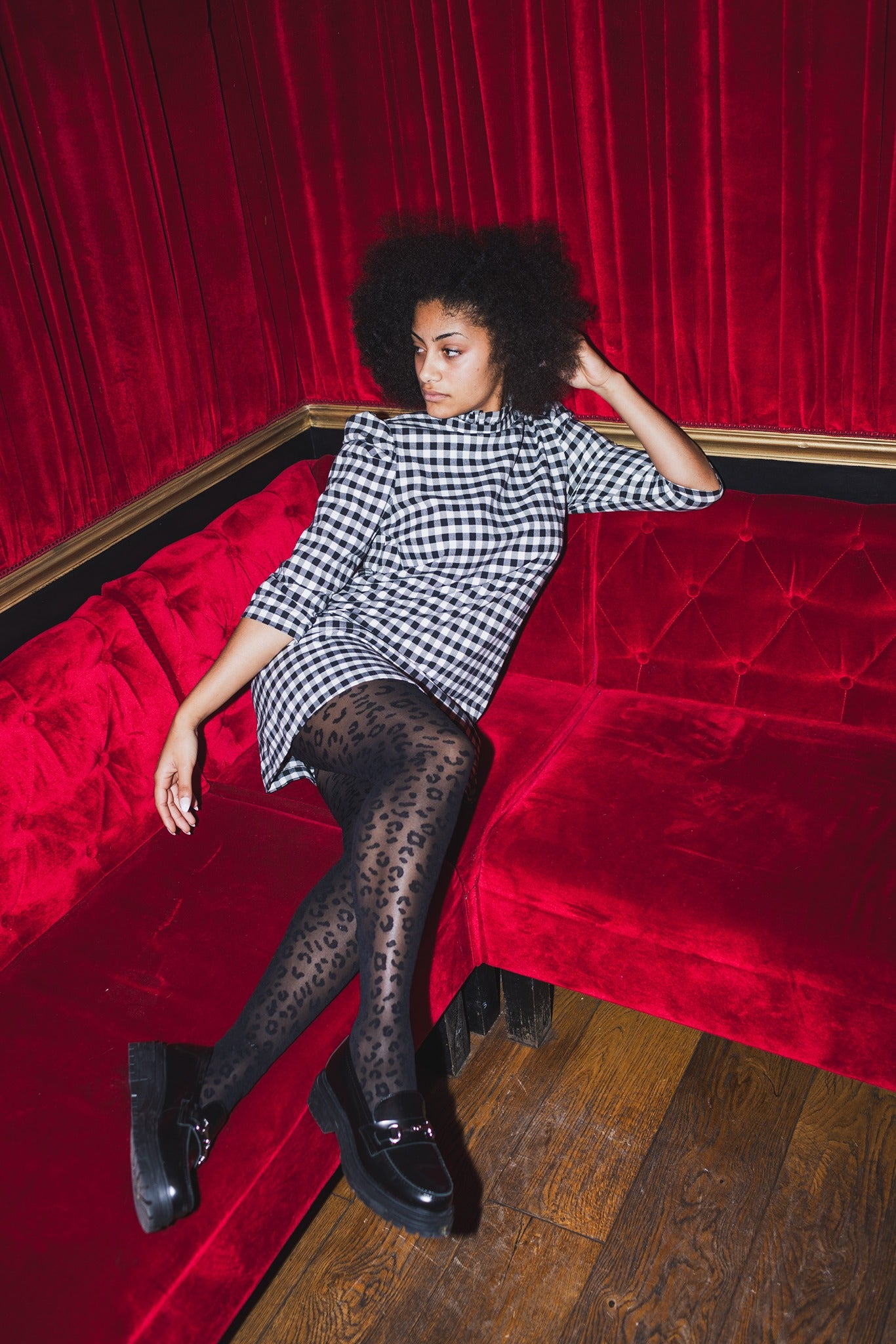 Robe Ria à carreaux Noir et Blanc