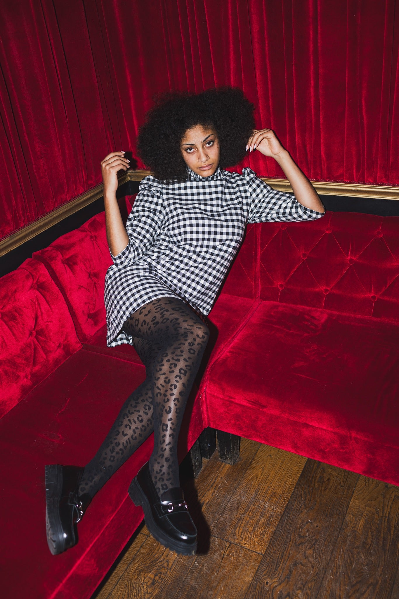 Robe Ria à carreaux Noir et Blanc