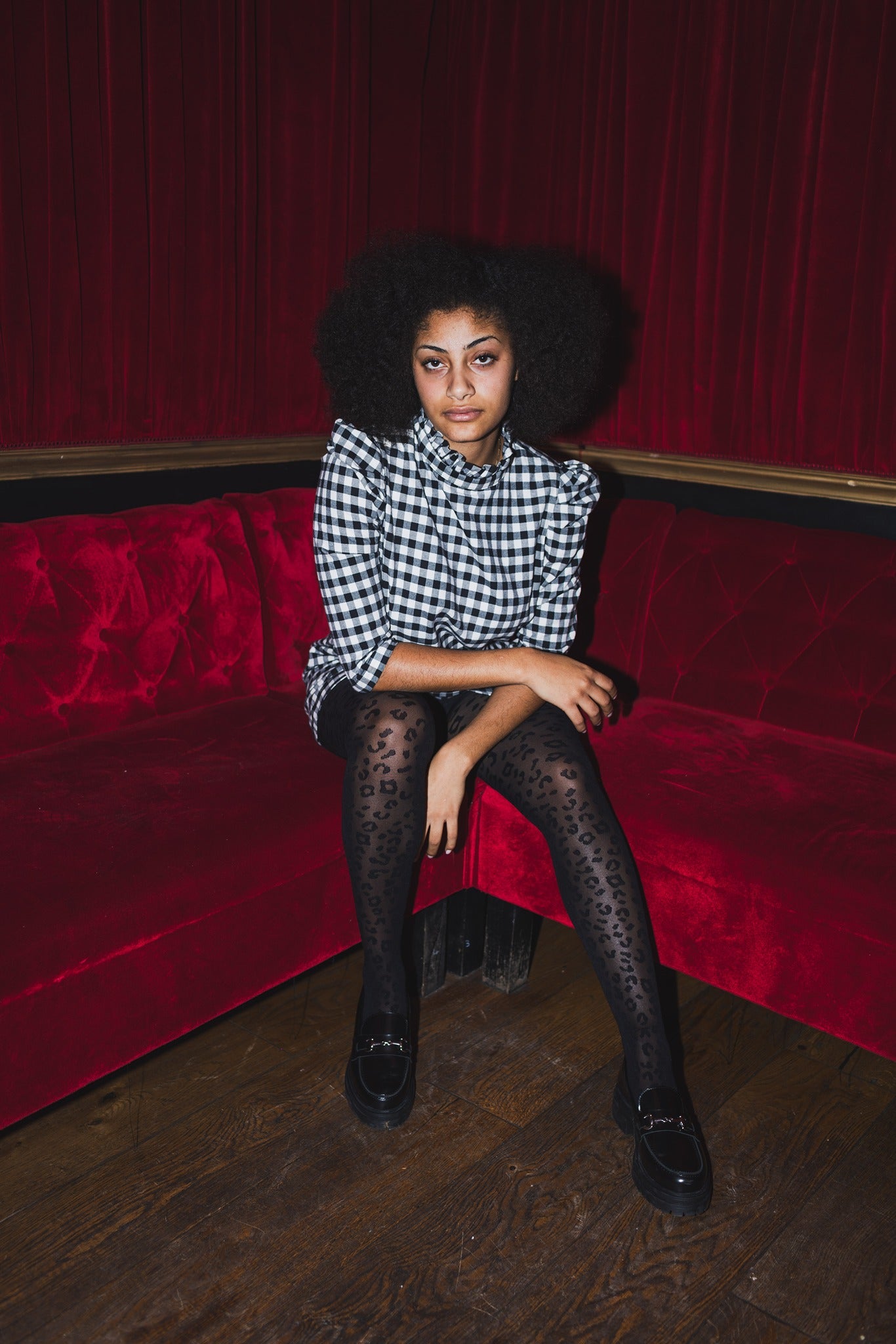 Robe Ria à carreaux Noir et Blanc