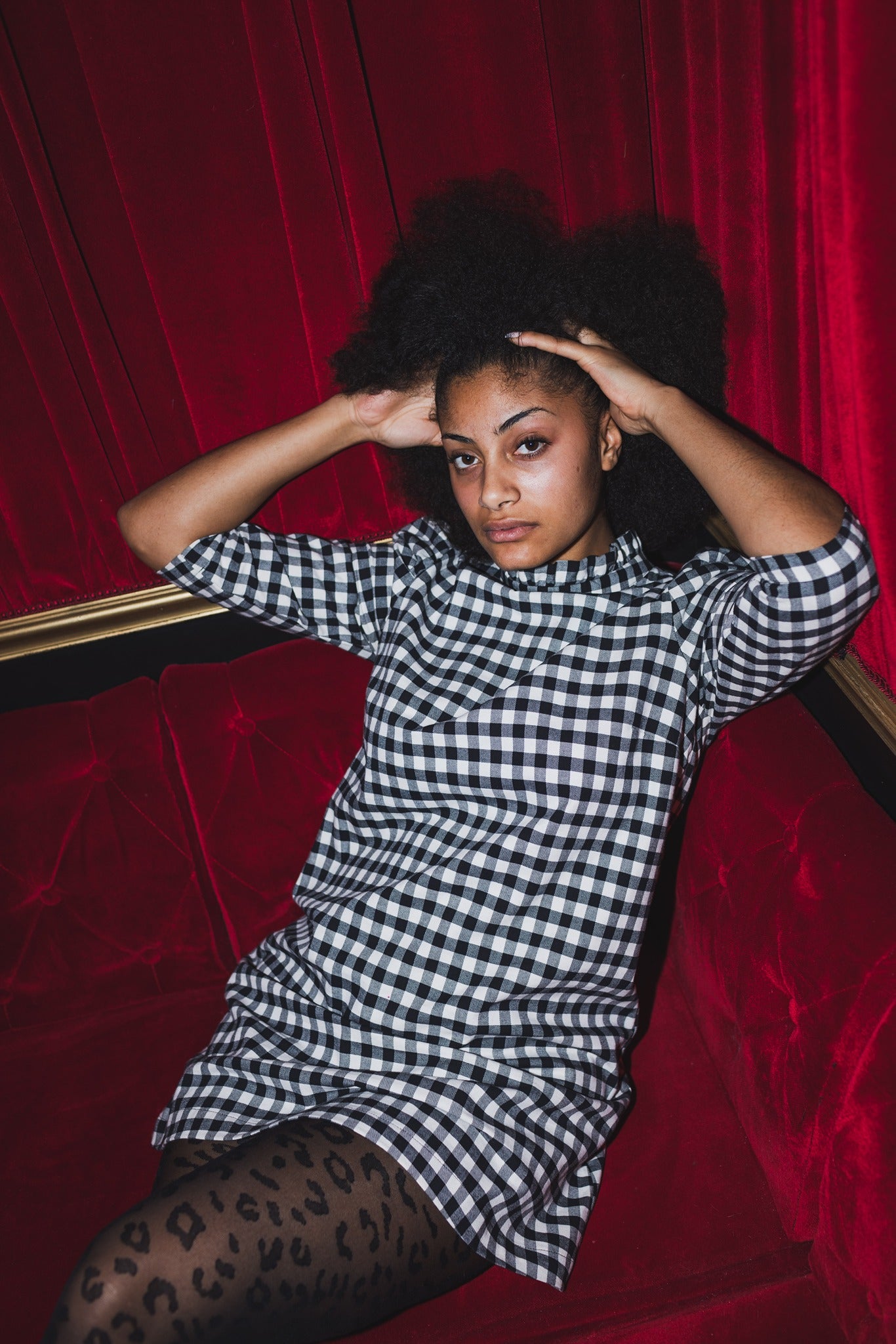 Robe Ria à carreaux Noir et Blanc