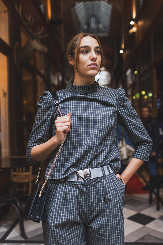 Top Romy à carreaux