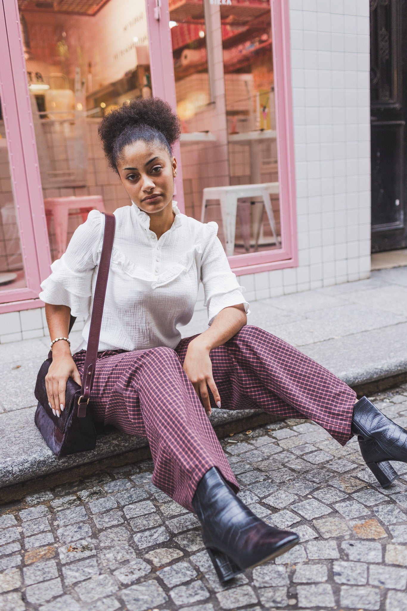 Pantalon Vincent carreaux brique