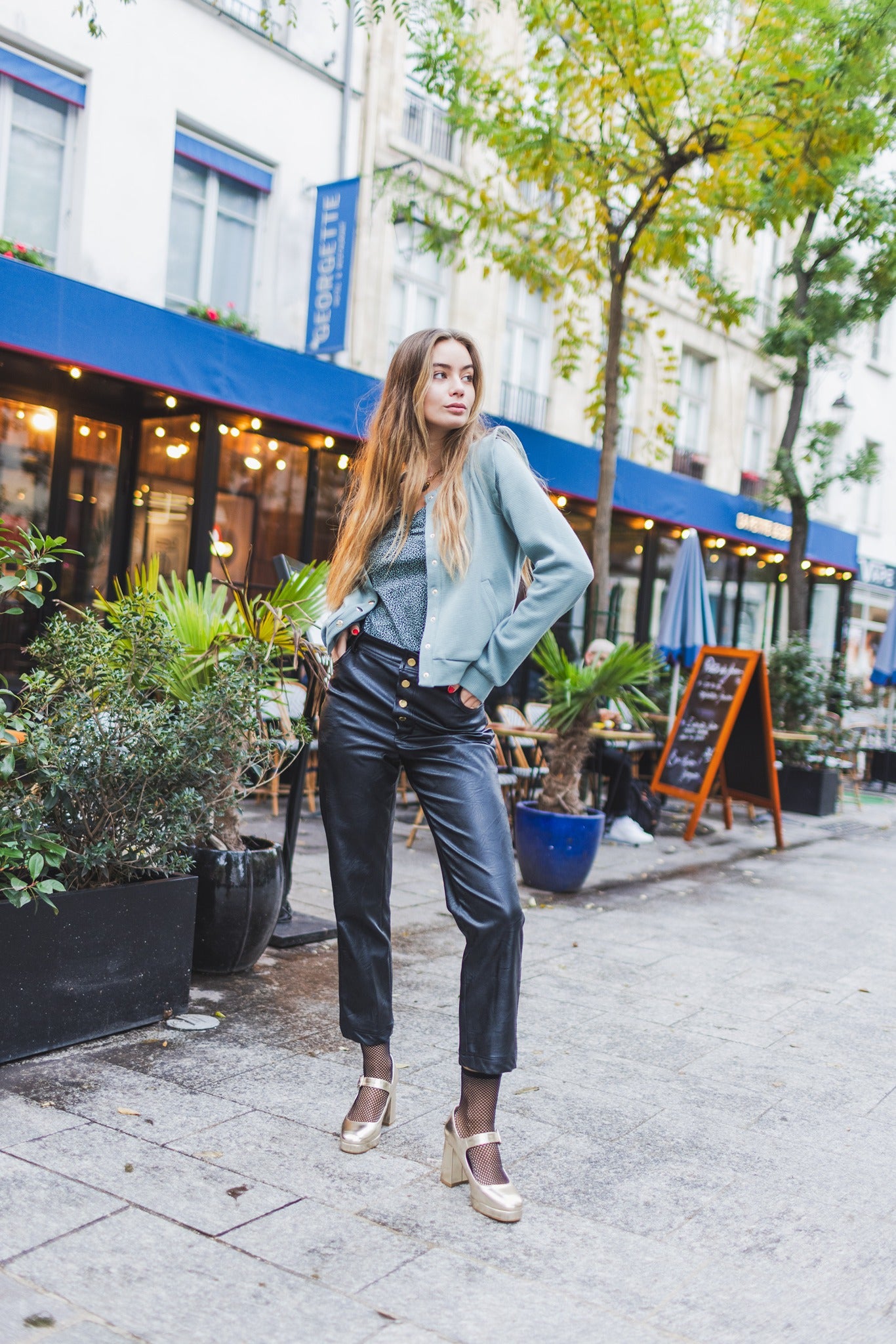 Pantalon Vadim en similicuir noir