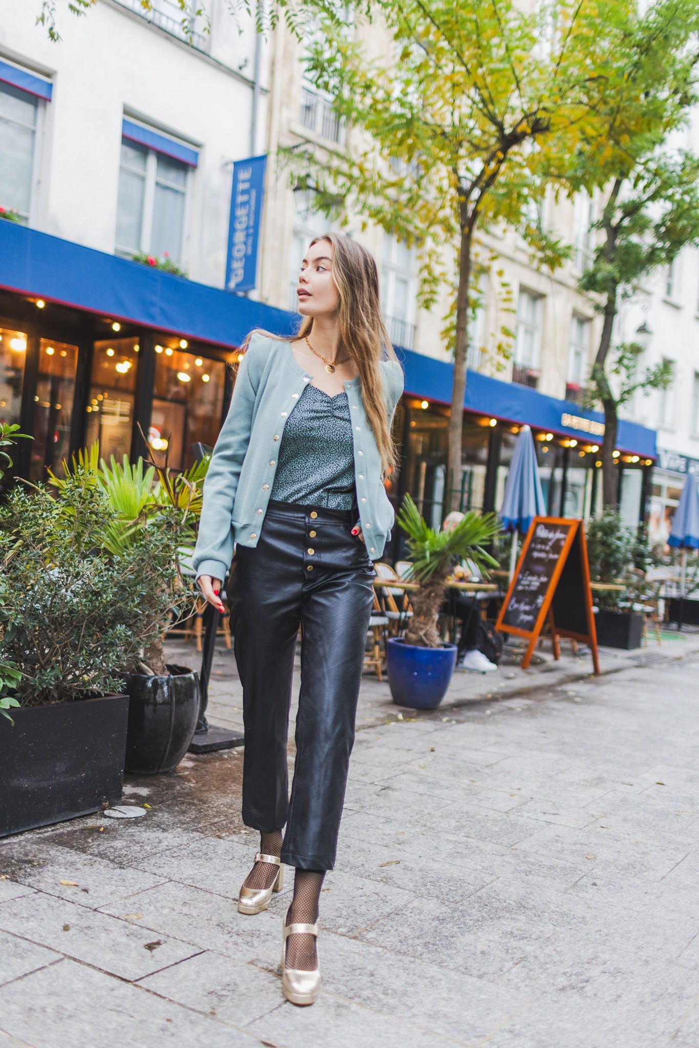 Pantalon Vadim en similicuir noir