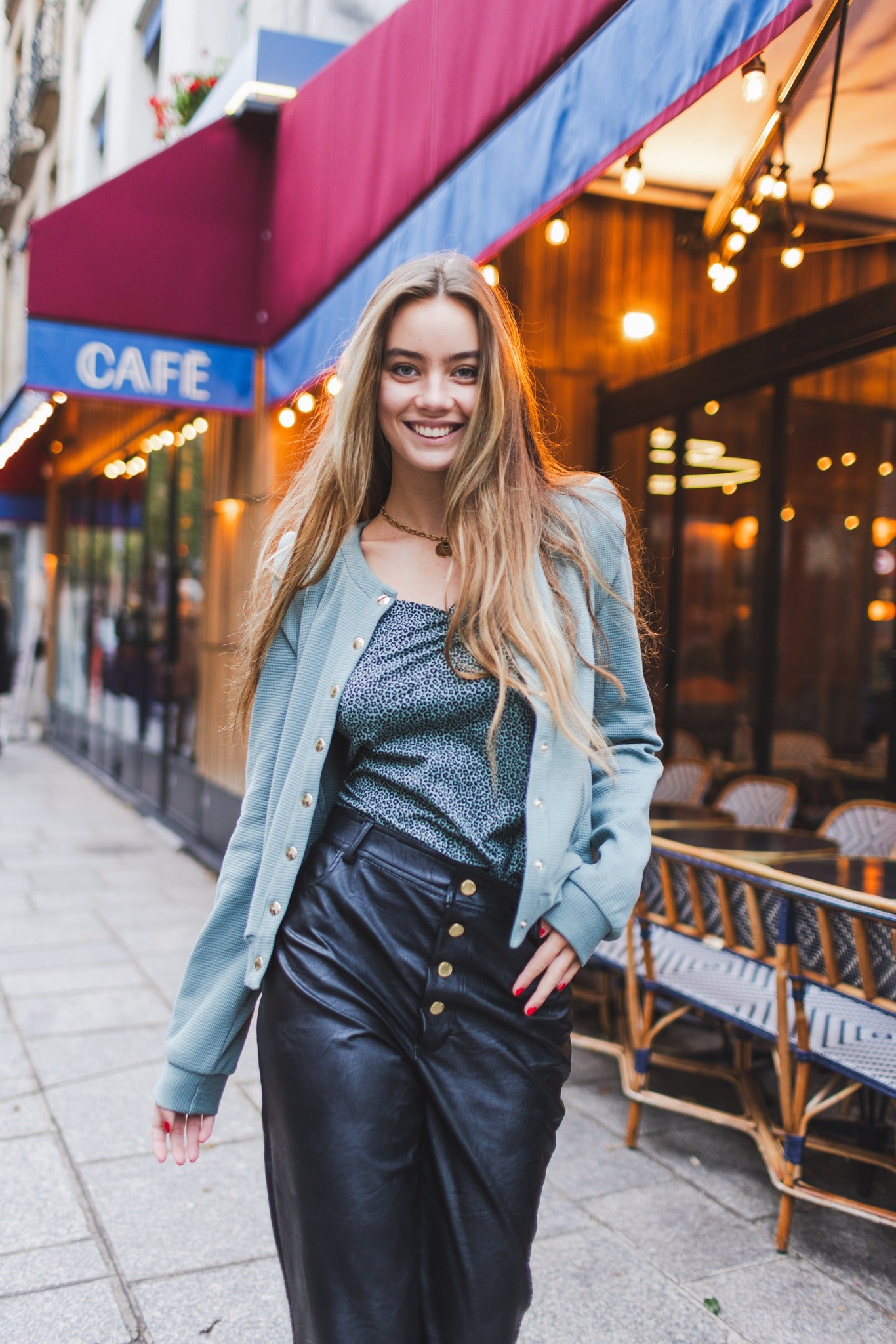 Pantalon Vadim en similicuir noir