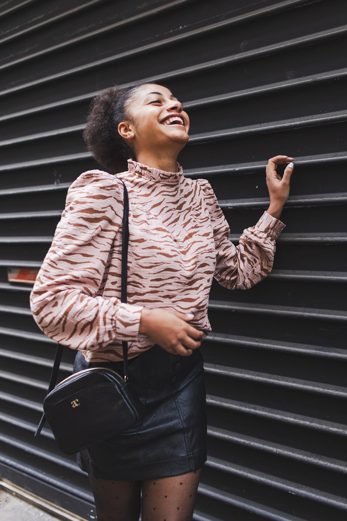 Top Victorienne rose zébré