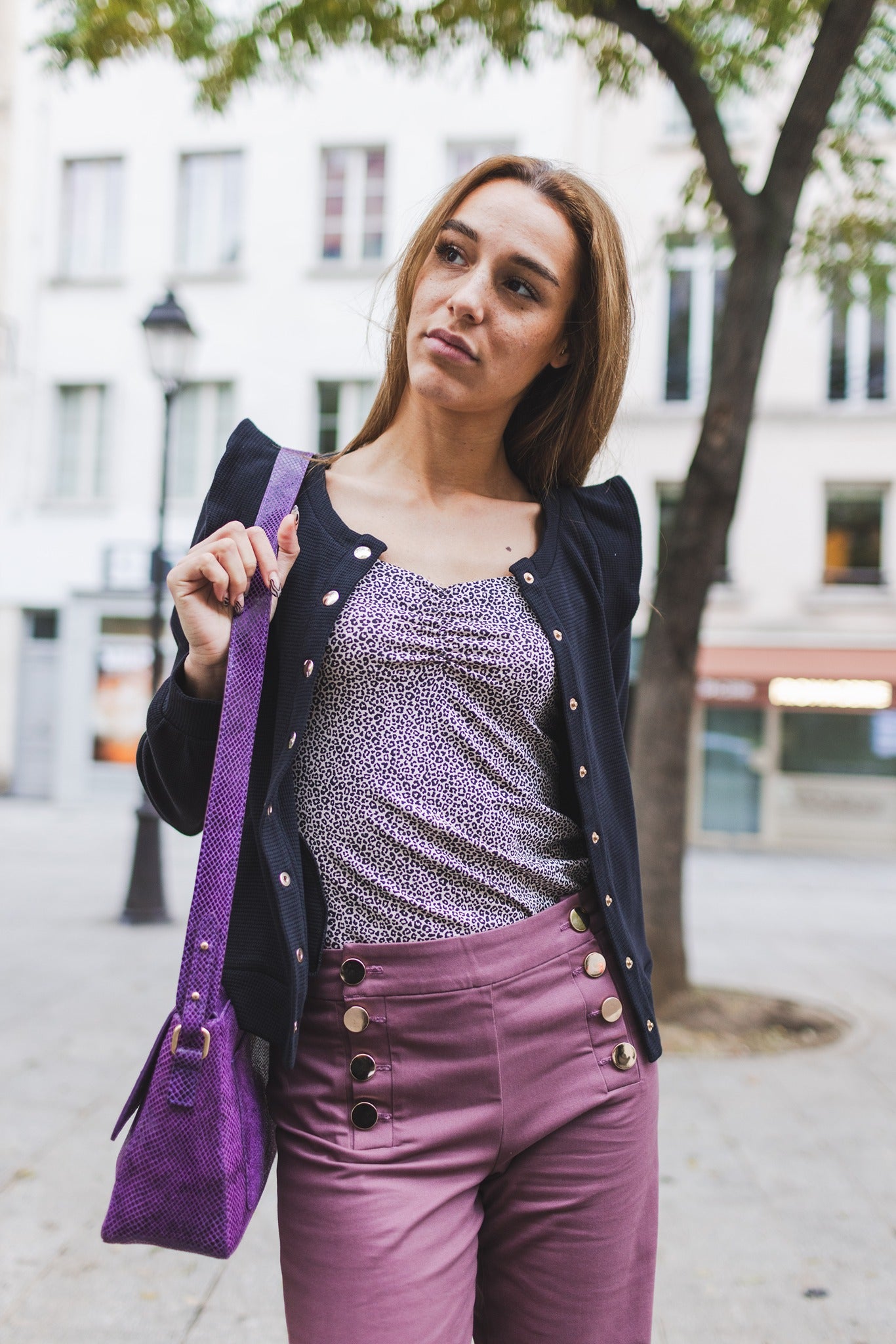 Top Vania léopard rose