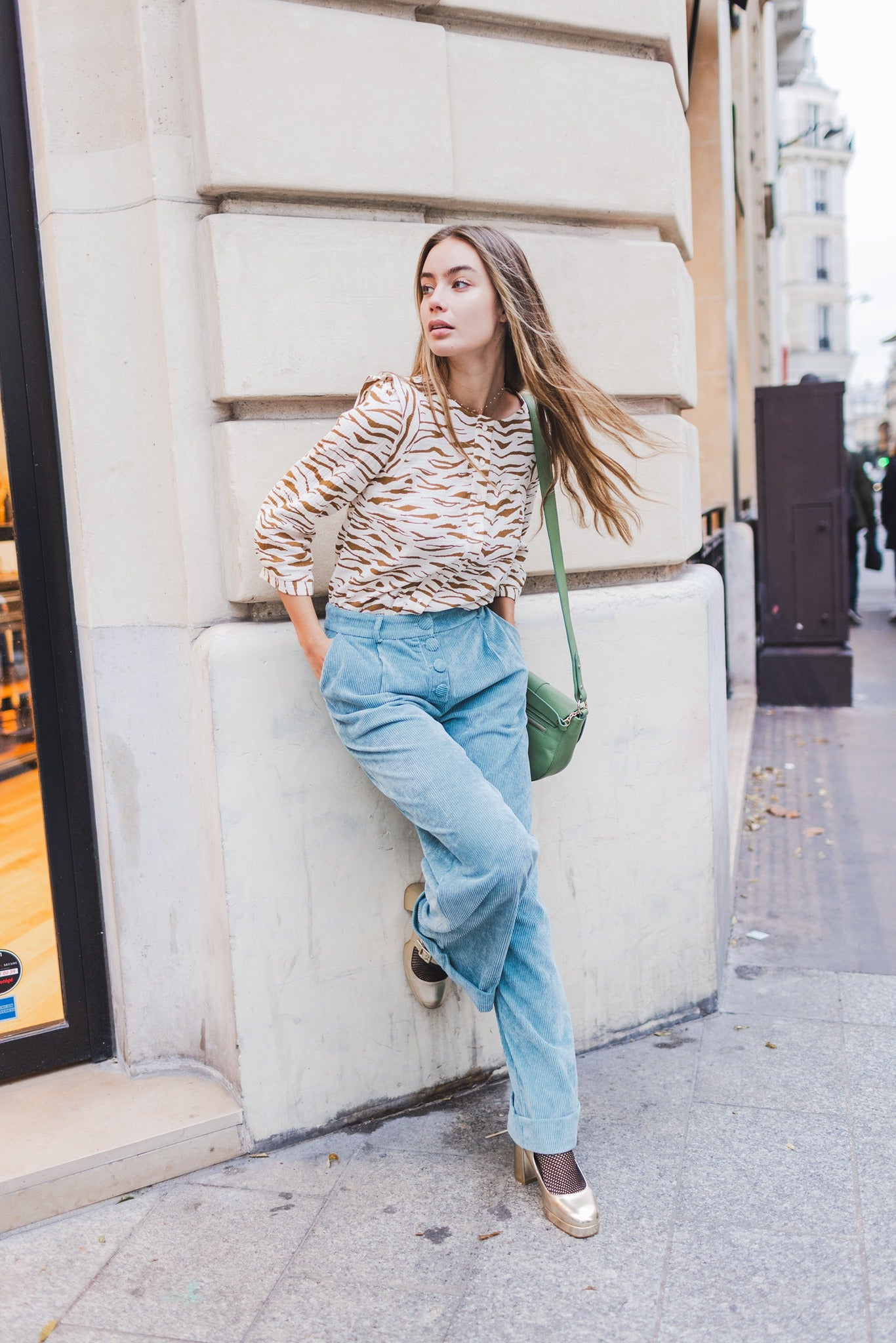 Pantalon Virgile vert d'eau