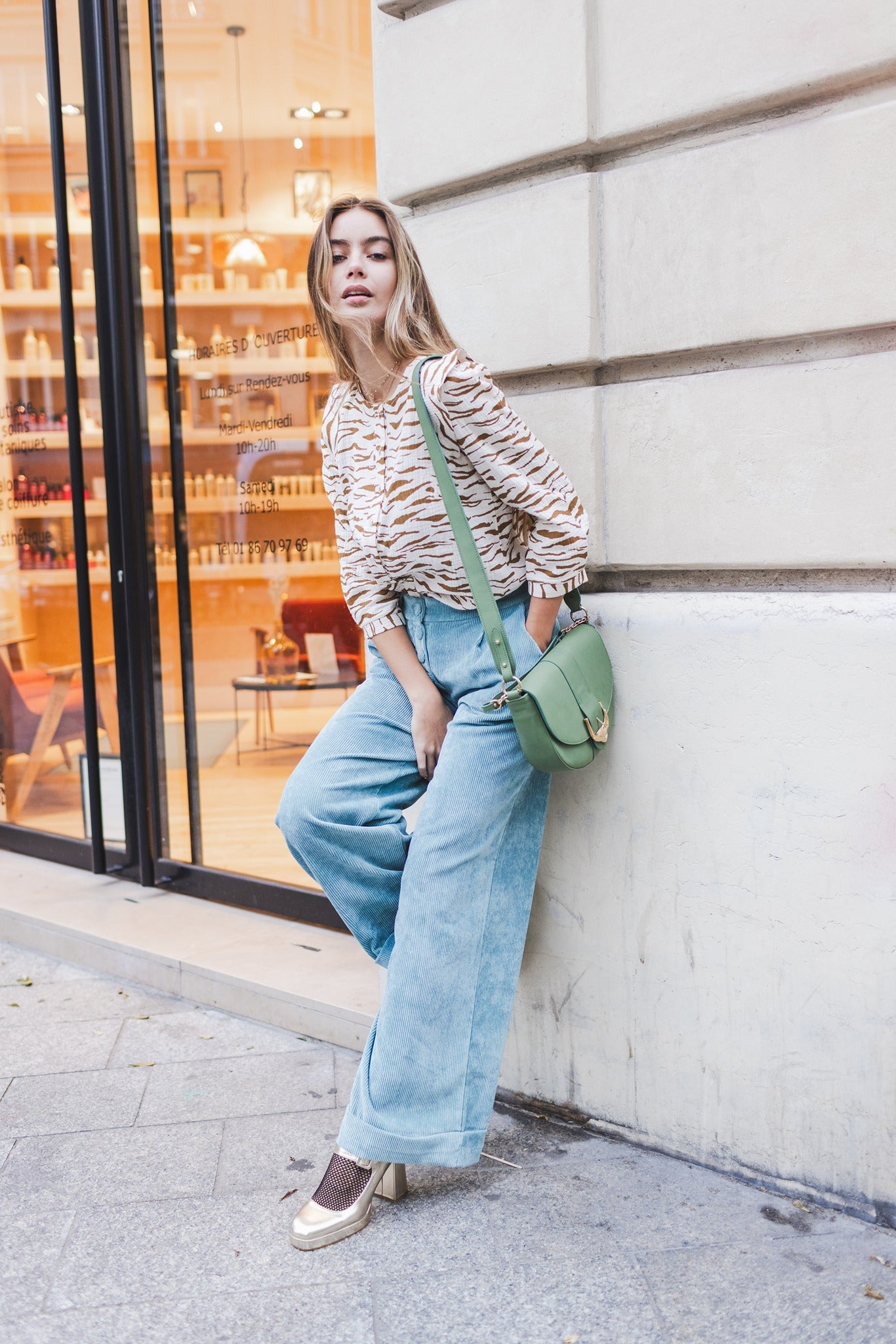 Pantalon Virgile vert d'eau