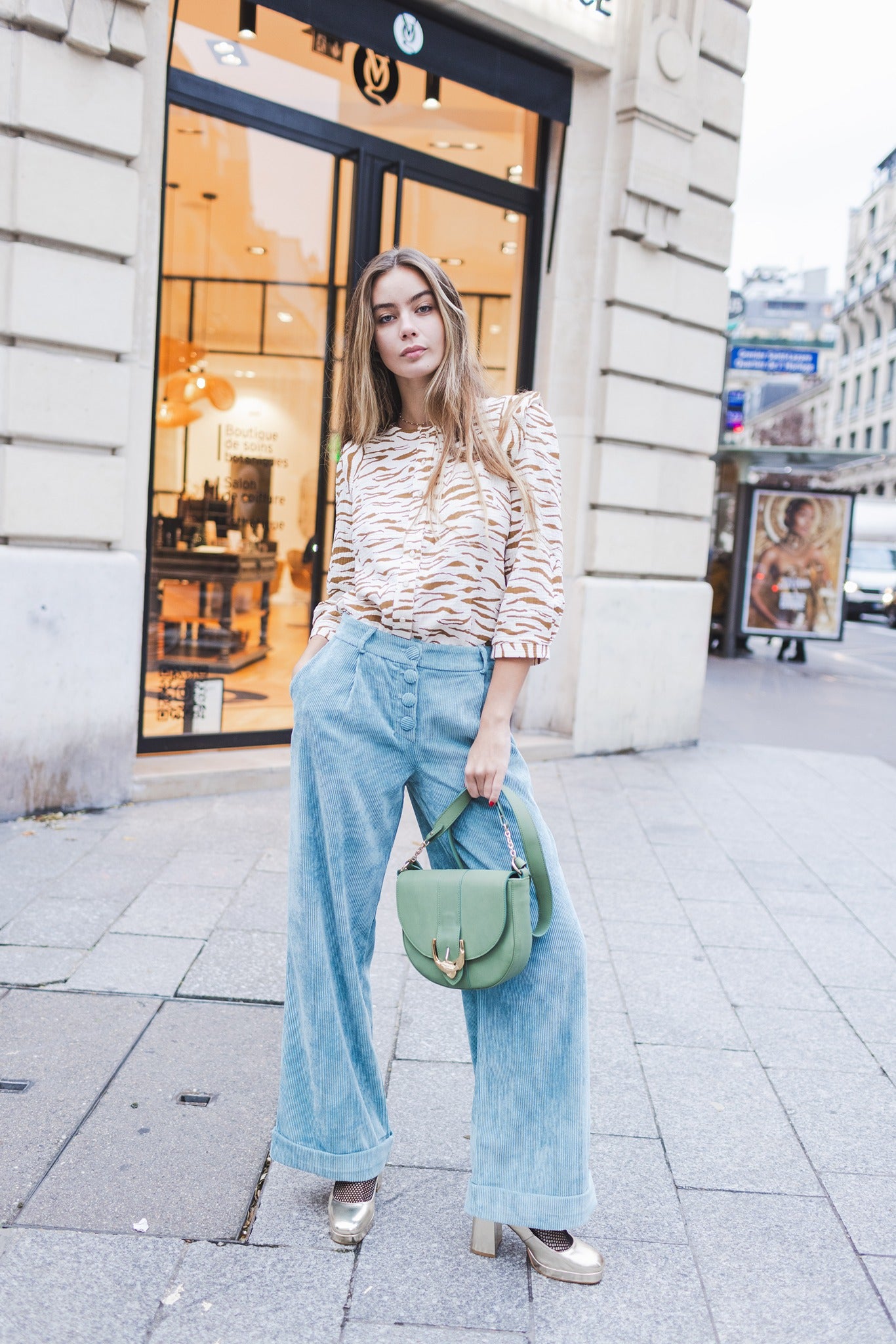 Pantalon Virgile vert d'eau