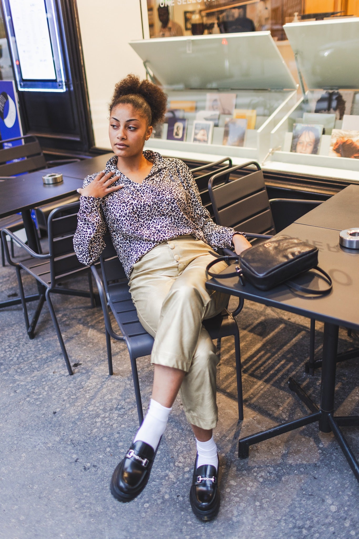 Pantalon  Vadim similicuir doré