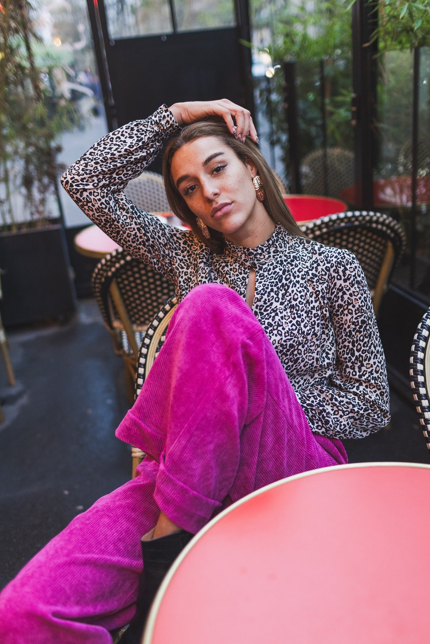 Pantalon Virgile velours rose