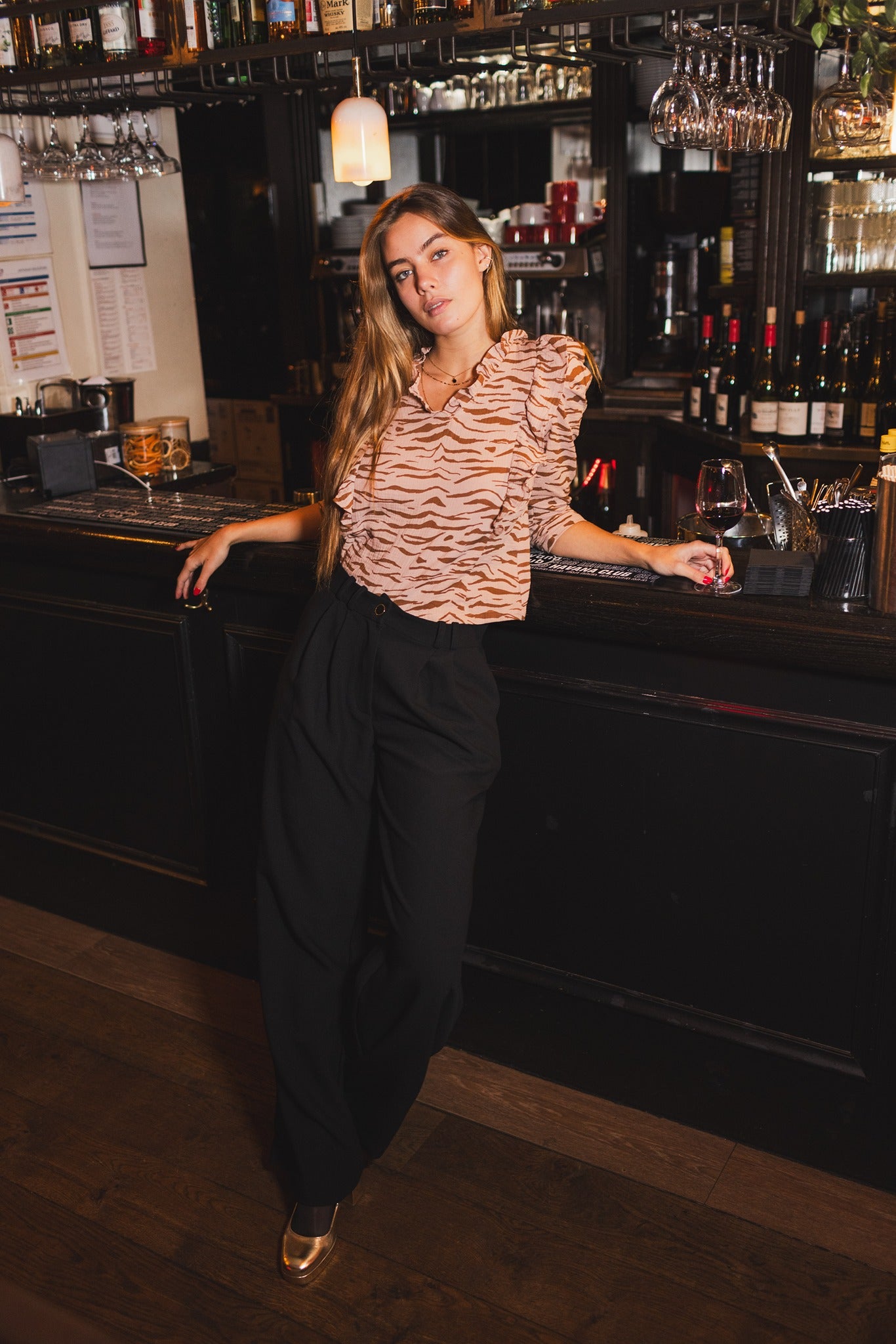 Top Sidonie rose zébré