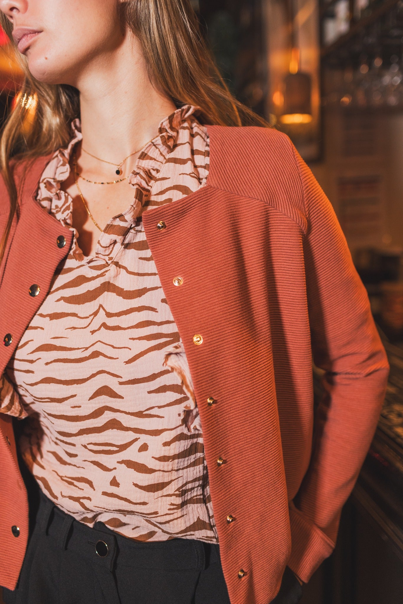 Gilet Vanille Terracotta