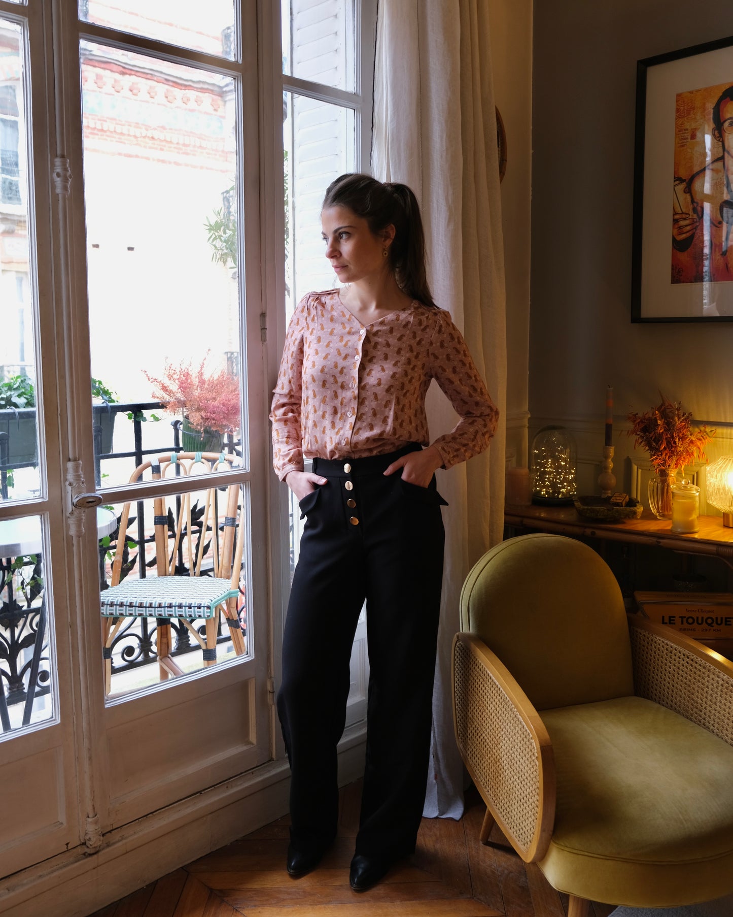 Top Vilma tigré rose
