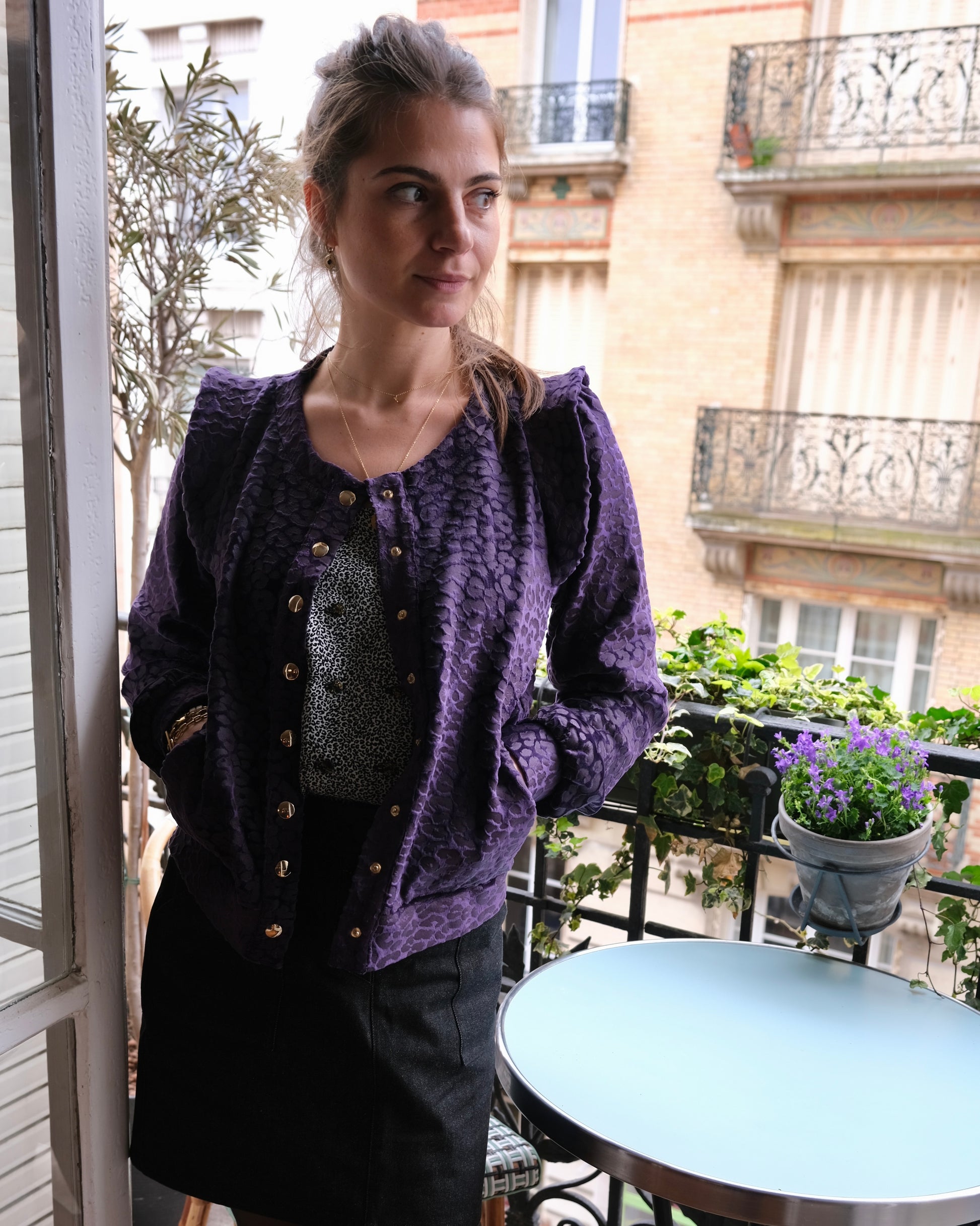 Veste violette velours