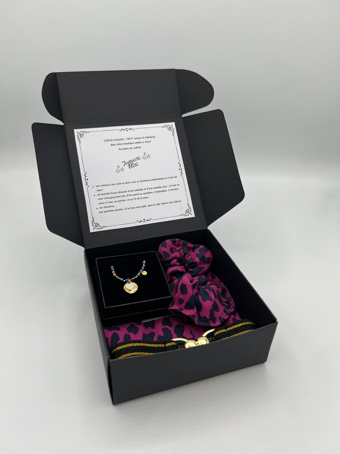 Coffret cadeau Joyeuses Fêtes or