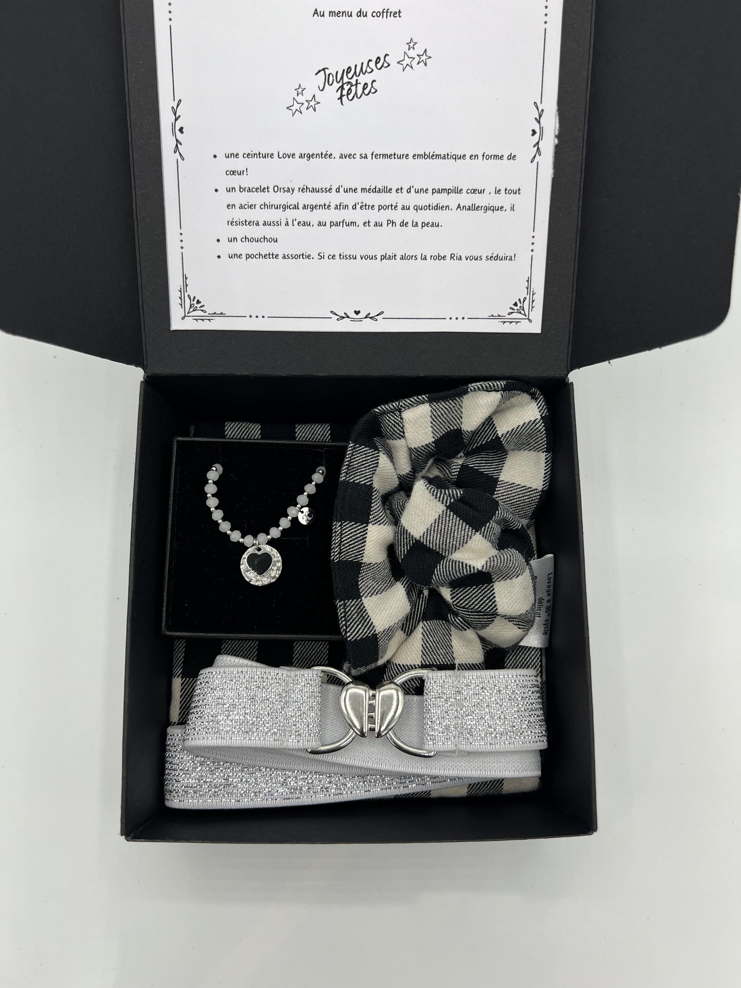Coffret cadeau Joyeuses Fêtes argent
