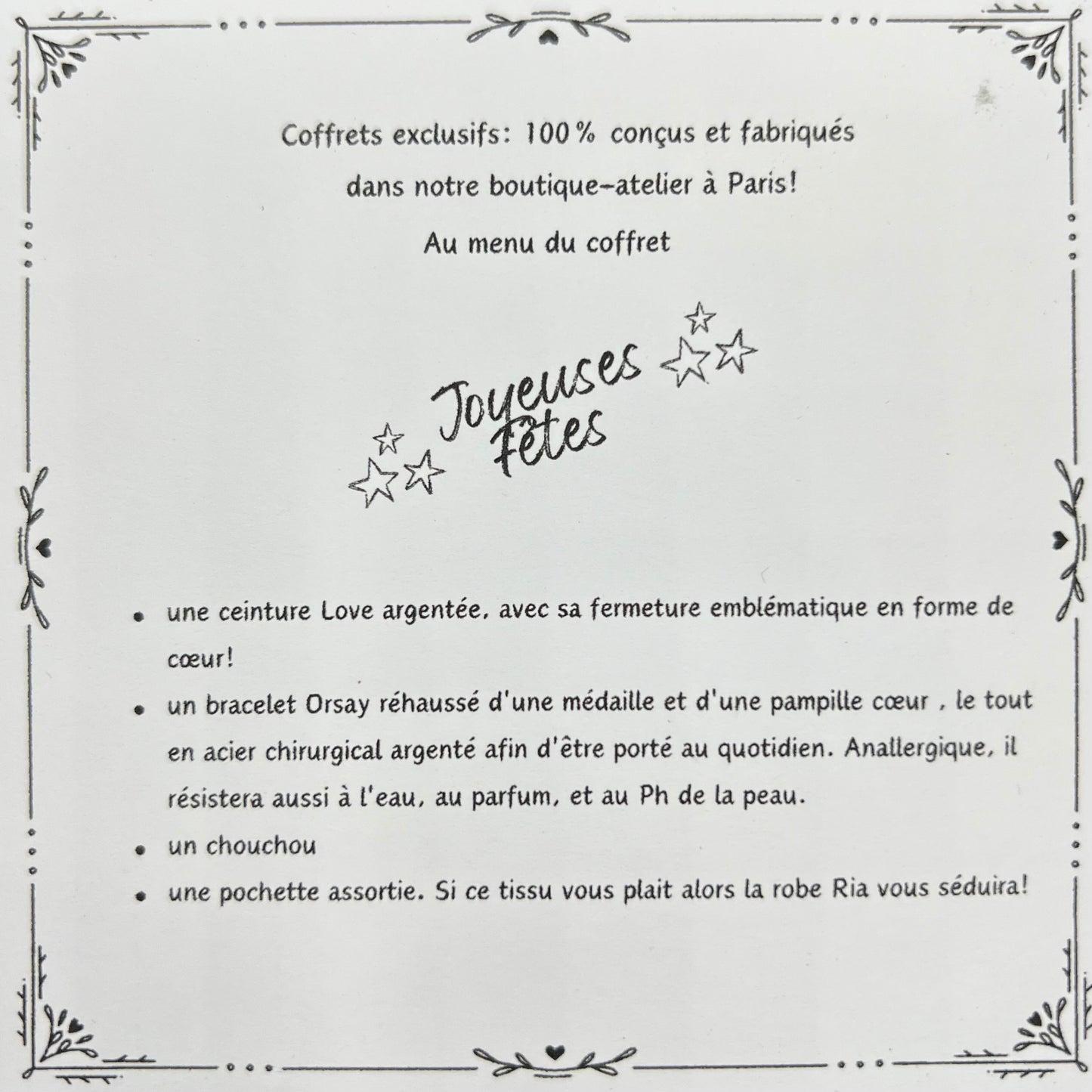 Coffret cadeau Joyeuses Fêtes argent