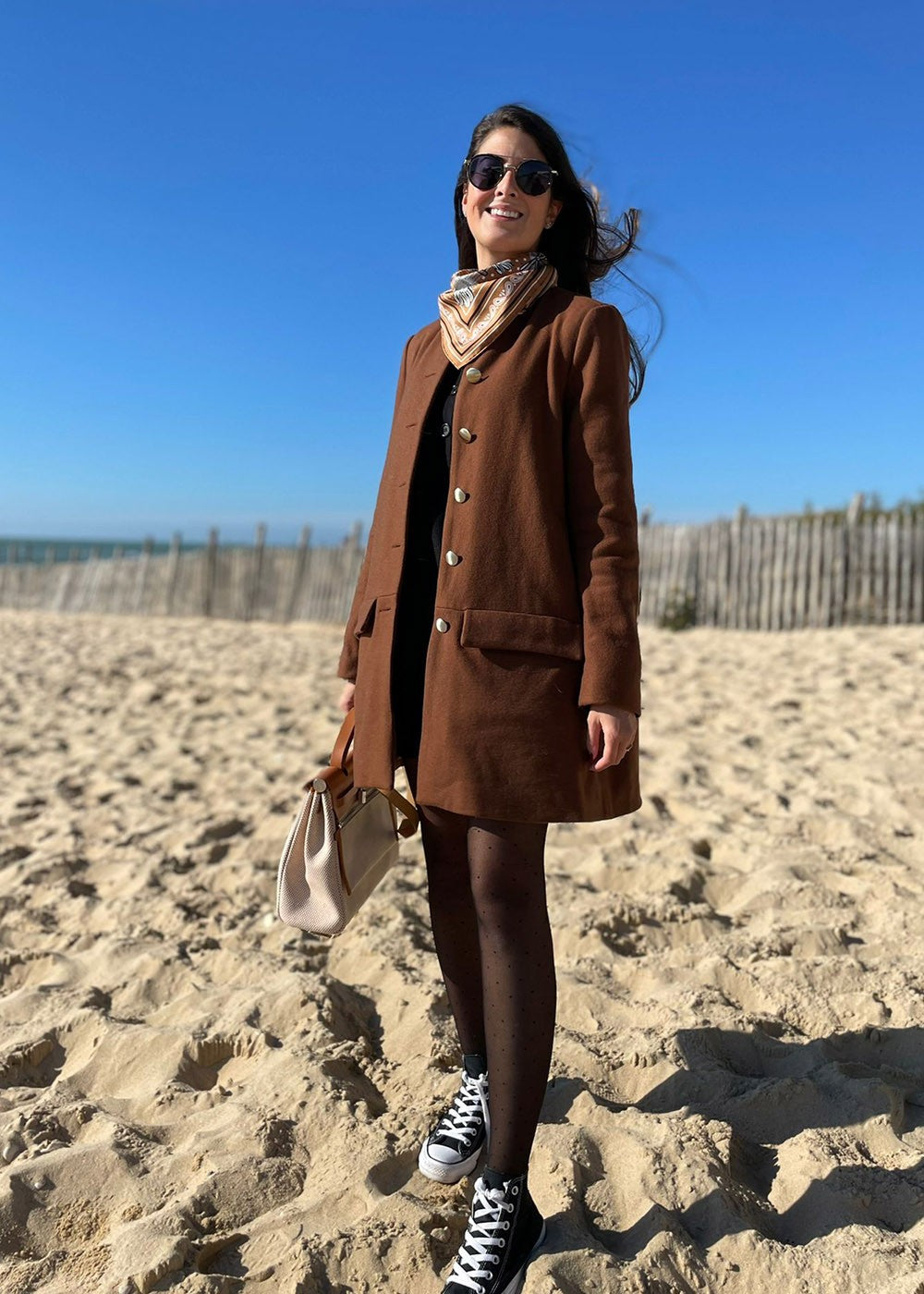 lainage- manteau camel- manteau évasé- made in france