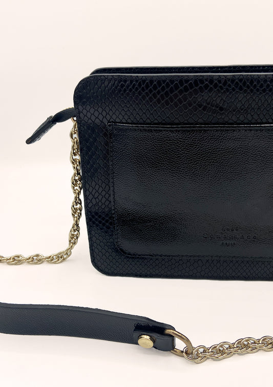 Sac Jeanne Noir Python