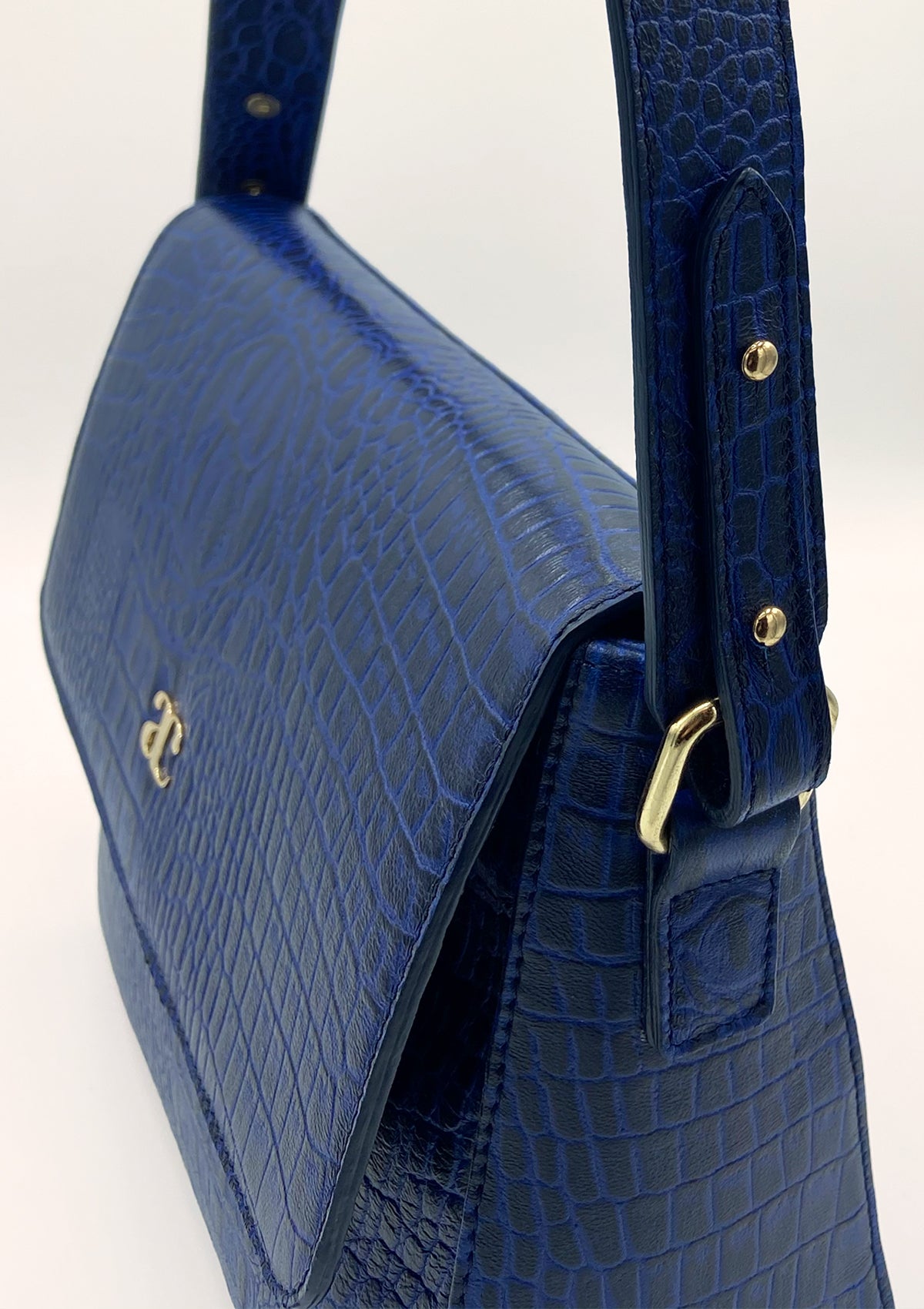 Sac Juliette croco bleu