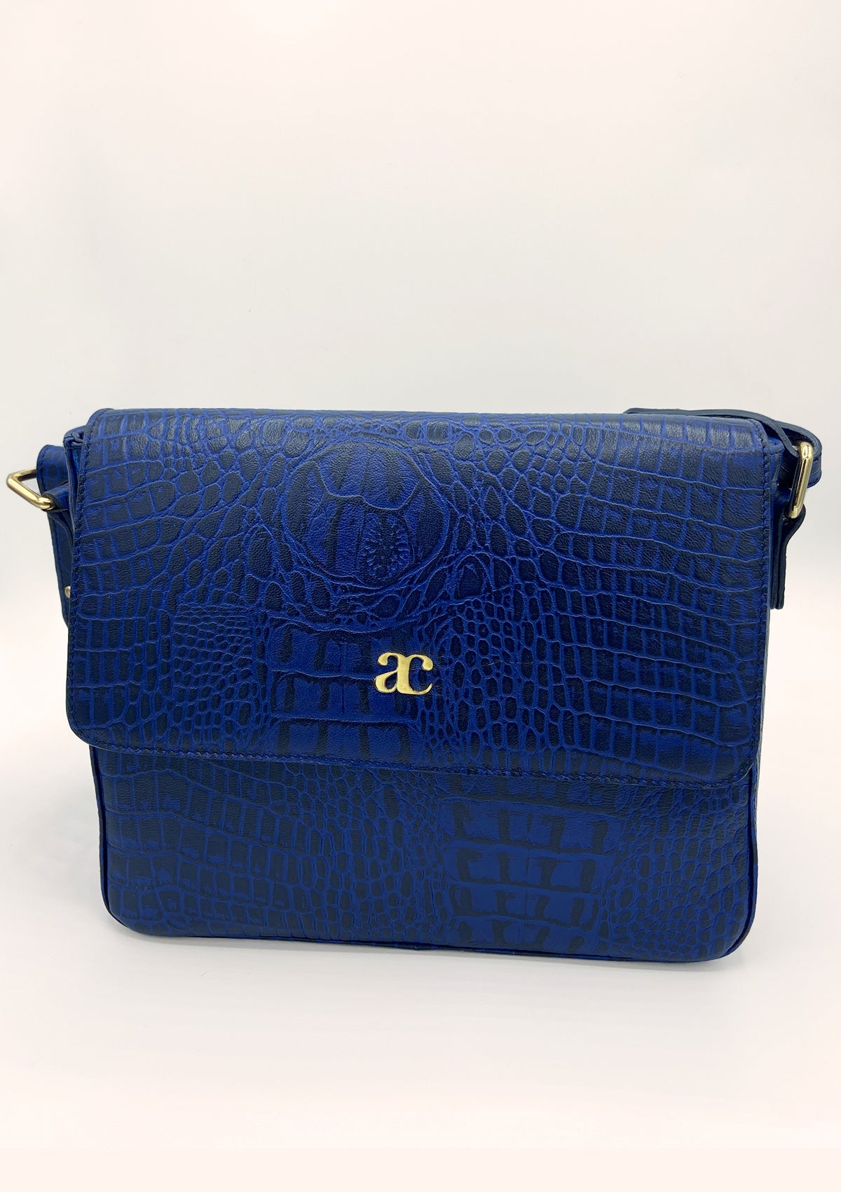 Sac Juliette croco bleu