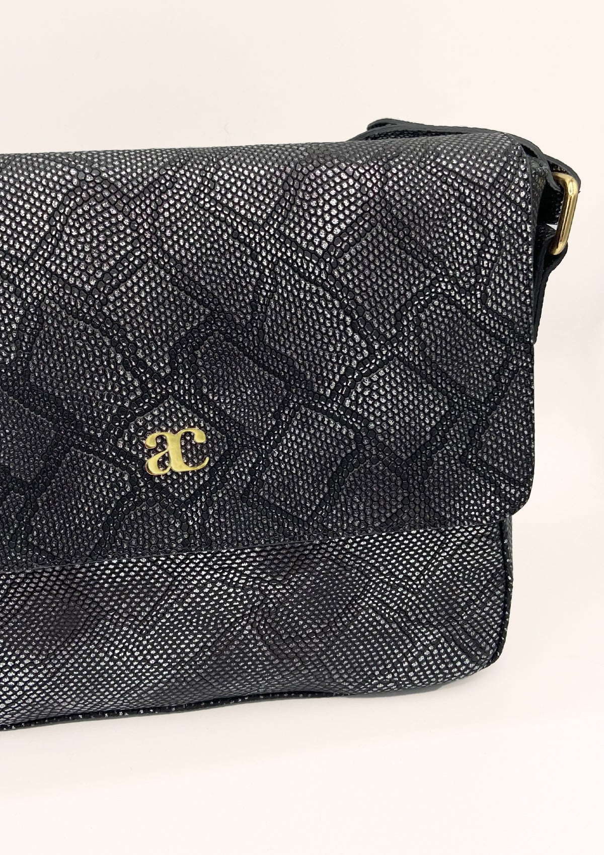 Sac Juliette Python Argenté/Noir
