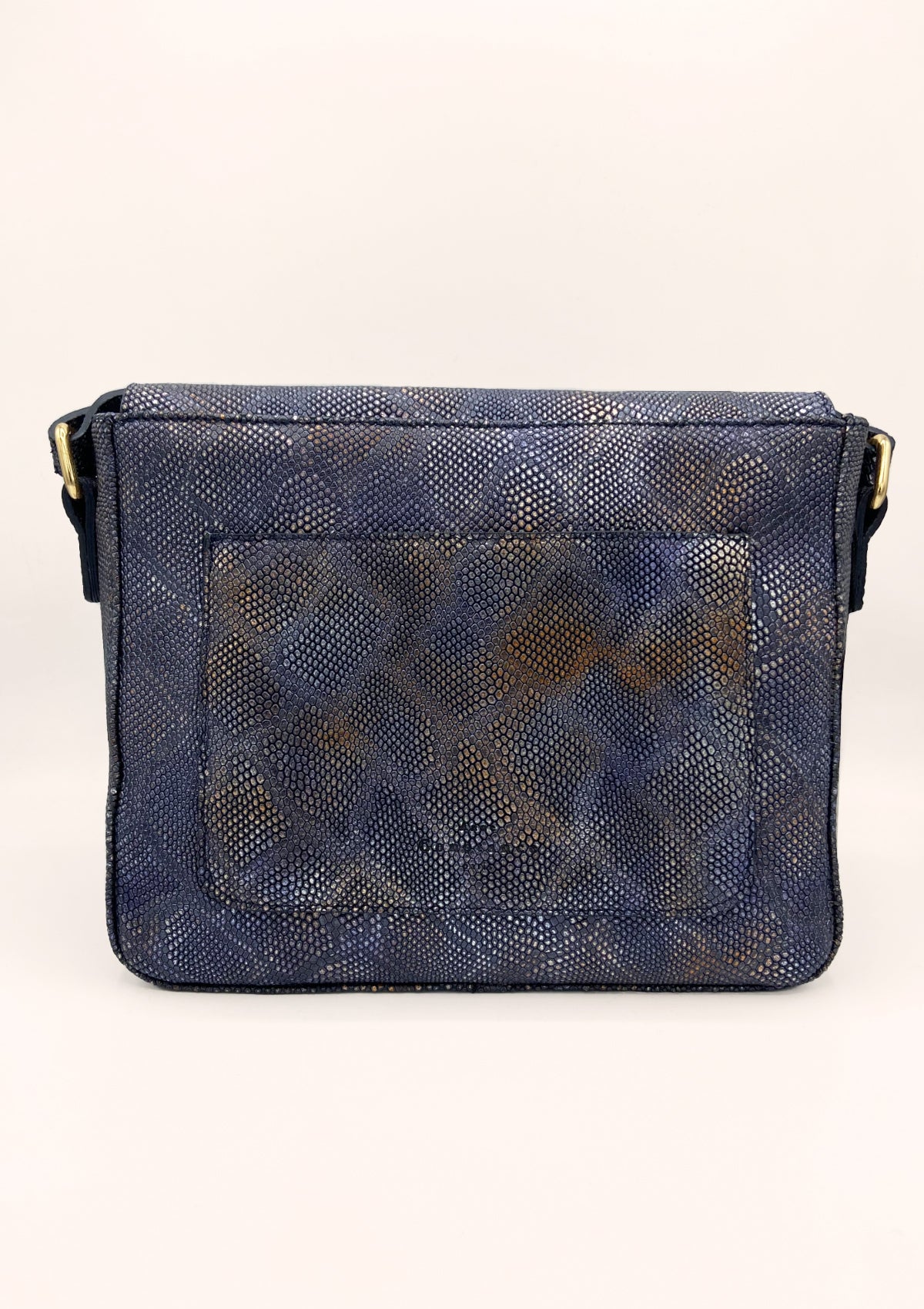 Sac Juliette python bleu orangé