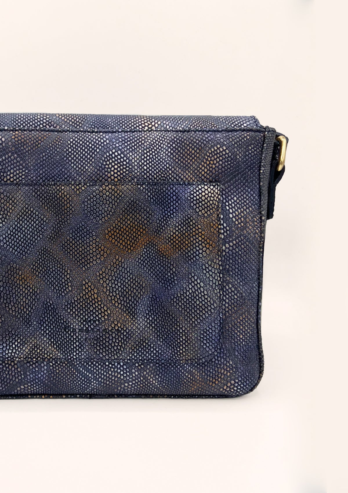 Sac Juliette python bleu orangé