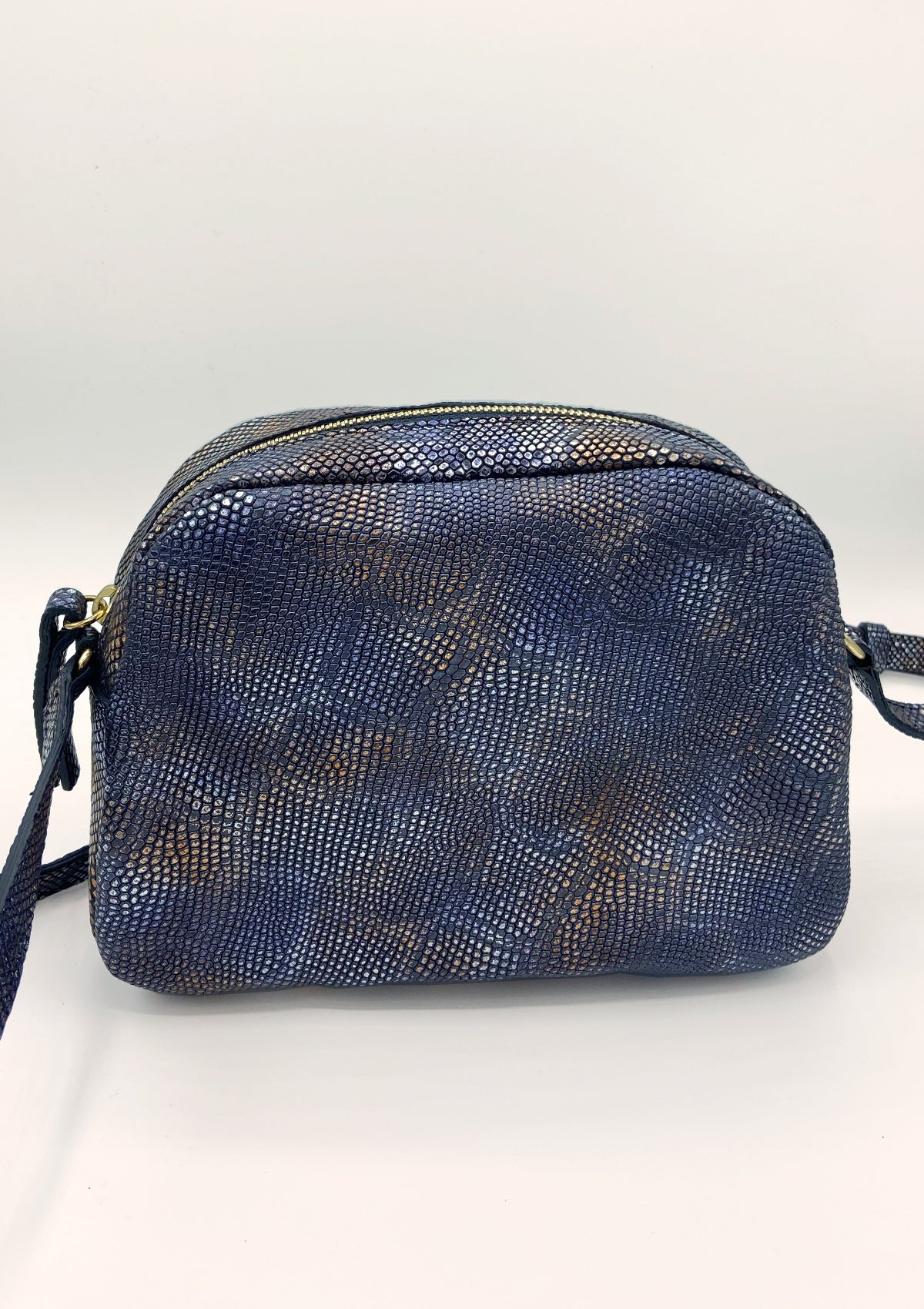 Sac Justine Python Bleu/Orange