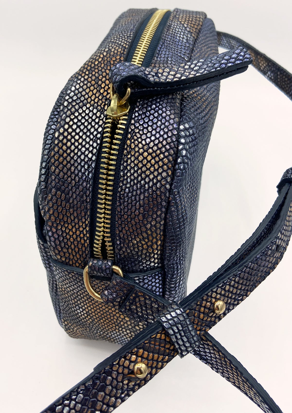 Sac Justine Python Bleu/Orange