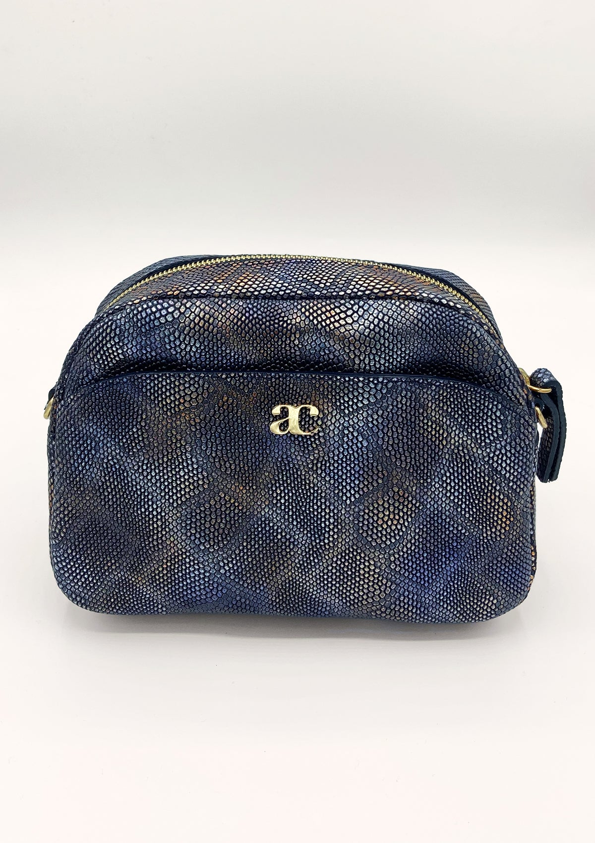 Sac Justine Python Bleu/Orange
