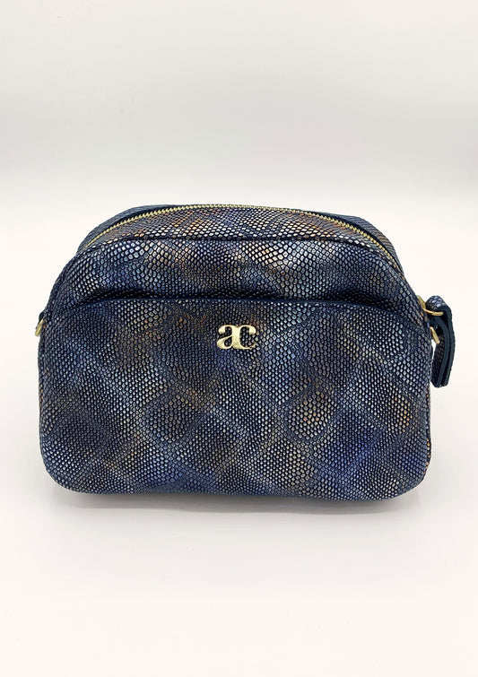 Sac Justine Python Bleu/Orange