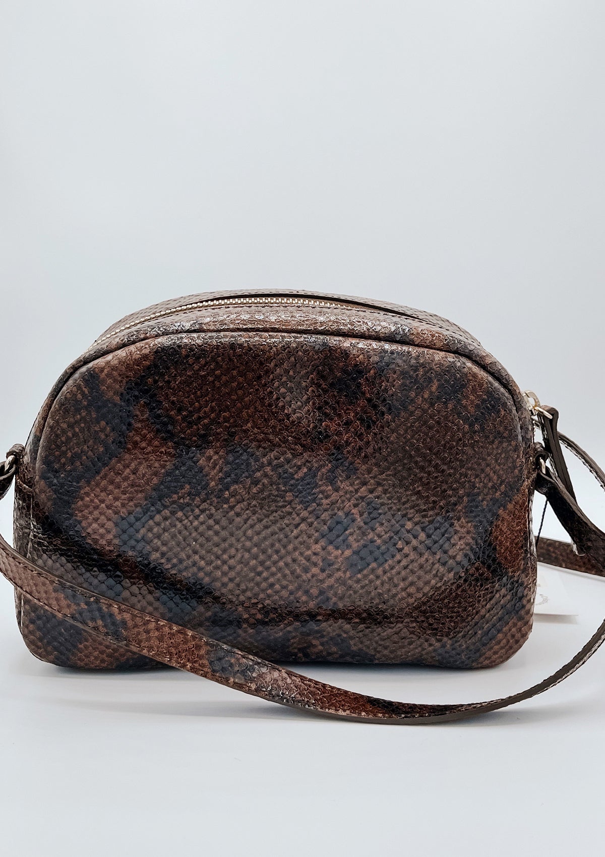 Sac Justine python marron/ noir
