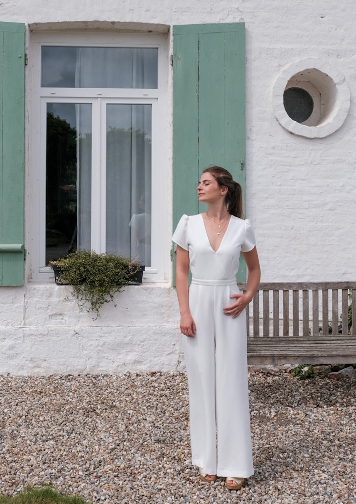 combinaison mariage civil blanche