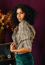 Sidonie green check top