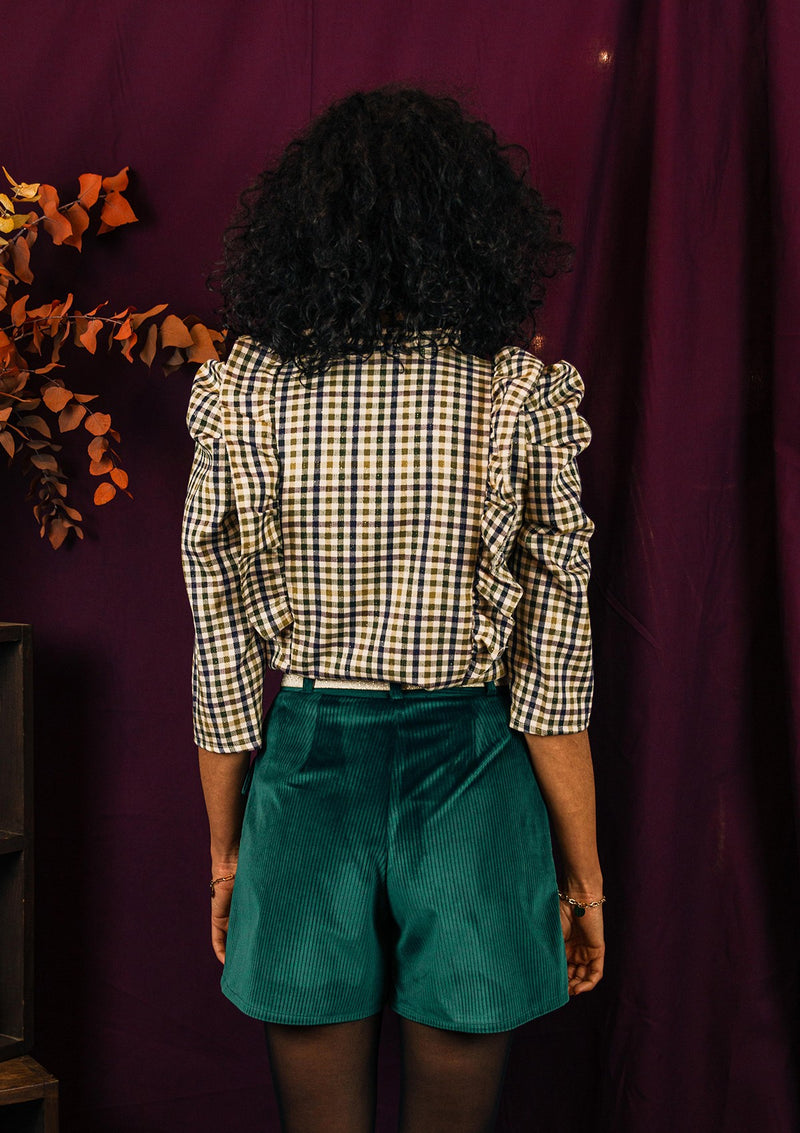 Sidonie green check top