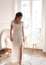 robe longue blanche gaze de coton