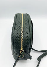 Khaki green Justine bag in openwork leather
