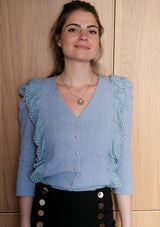 mode femme,fabrique en france,double gaze de coton,blouse,decollete
