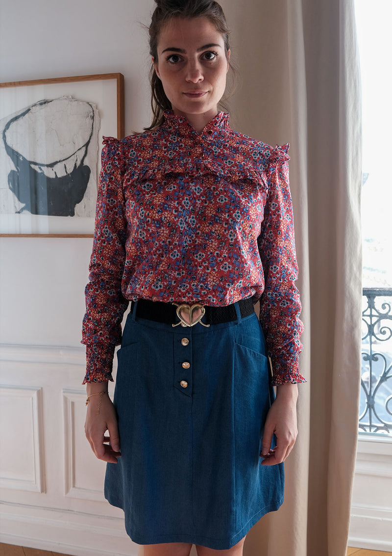 jupe évasée bleue- edition limitee