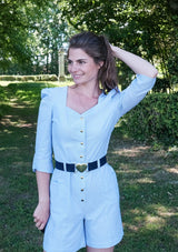 combi short- bleu ciel- manches 3/4